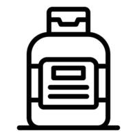 Black and white camping gas canister icon vector