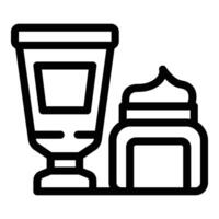 Skincare cream and lotion line icon vector