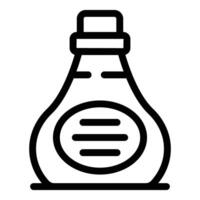 Black and white line art of a condiment bottle vector