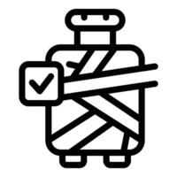 Checked luggage icon with approval checkmark vector