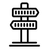 icon of a black and white directional signpost with blank signs pointing left and right vector