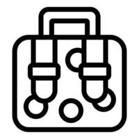 Simplified black line drawing of a backpack suitable for logos, apps, and web icons vector