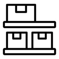 Stacked cardboard boxes line icon vector