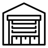 Simple black line icon of a garage vector