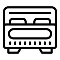 Black and white icon of bus front vector