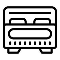 Black and white icon of bus front vector