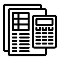 Financial documents and calculator icon vector