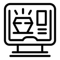 Diamond grading icon on computer screen vector