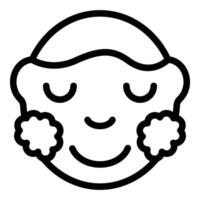 Friendly clown face line art icon vector