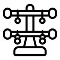 Black and white icon of a traditional balance scale vector