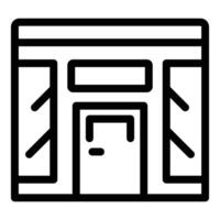 Black and white illustration of a simple storefront icon vector