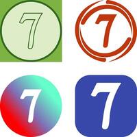 Number Seven Icon Design vector