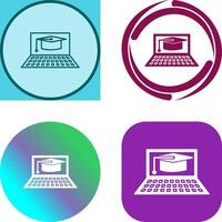 Unique Online Graduation Icon Design vector