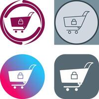 Unique Locked Cart Icon Design vector