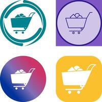 Unique Shopping Cart II Icon Design vector