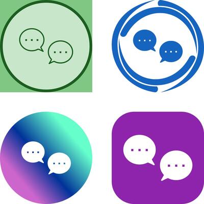 Unique Conversation Bubbles Icon Design