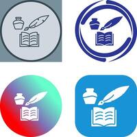 Unique Quill and Book Icon Design vector