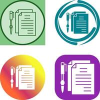 Unique Documents and Pen Icon Design vector