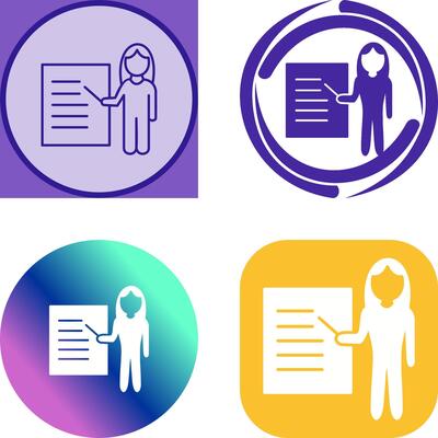 Unique Female Presenter Icon Design