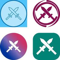 Unique Two Swords Icon Design vector