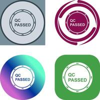 Unique QC Passed Icon Design vector