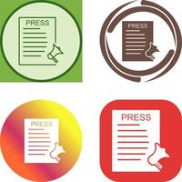 Unique Press Releases Icon Design vector