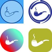 Unique Lit Smoking Pipe Icon Design vector