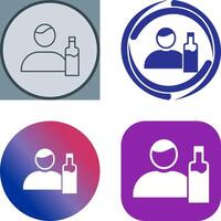 Unique Man And Drink Icon Design vector