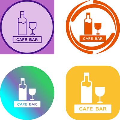 Unique Drinks Cafe Icon Design