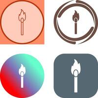 Unique Lit Matchstick Icon Design vector