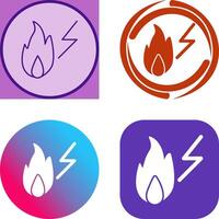 Unique Electricity Fire Icon Design vector