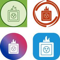 único fuego en enchufe icono diseño vector