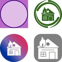 Unique House on Fire Icon Design vector