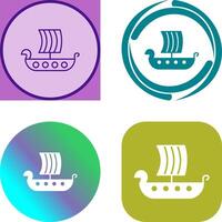 Viking Ship Icon Design vector