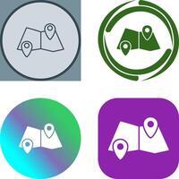 Folded Map Icon Design vector