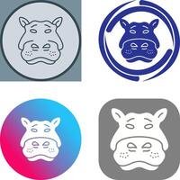 Hippo Icon Design vector