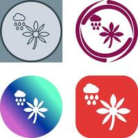 Flower with rain Icon Design vector