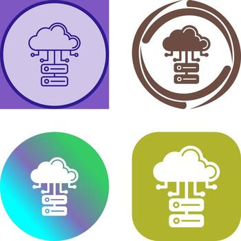 nube base de datos icono diseño vector