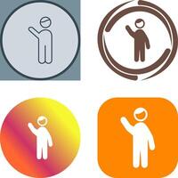 Waving to people Icon Design vector