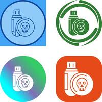 Infected Usb Drive Icon Design vector