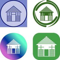 Wood Cabin Icon Design vector