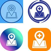 Location hospital Icon Design vector