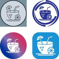 Coconut Drink Icon Design vector