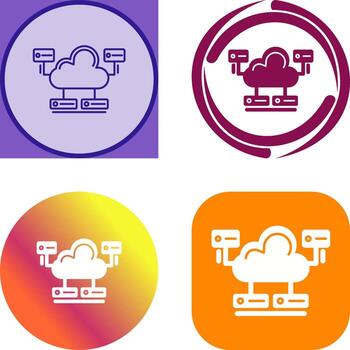 nube base de datos icono diseño vector