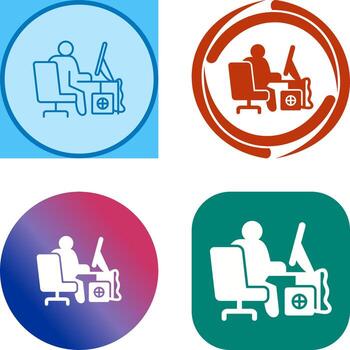 computadora trabajador icono diseño vector