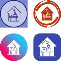 Work At Home Icon Design vector