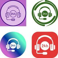 24 Hours Support Icon Design vector