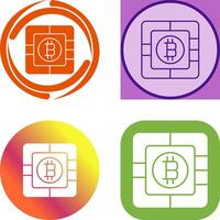 bitcoin chip icono diseño vector