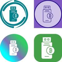 Bitcoin Usb Device Icon Design vector
