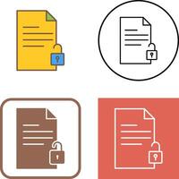 Unlock Documents Icon Design vector